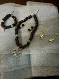 Spider Web Jewelry Set- Necklace, Bracelet and Earrings